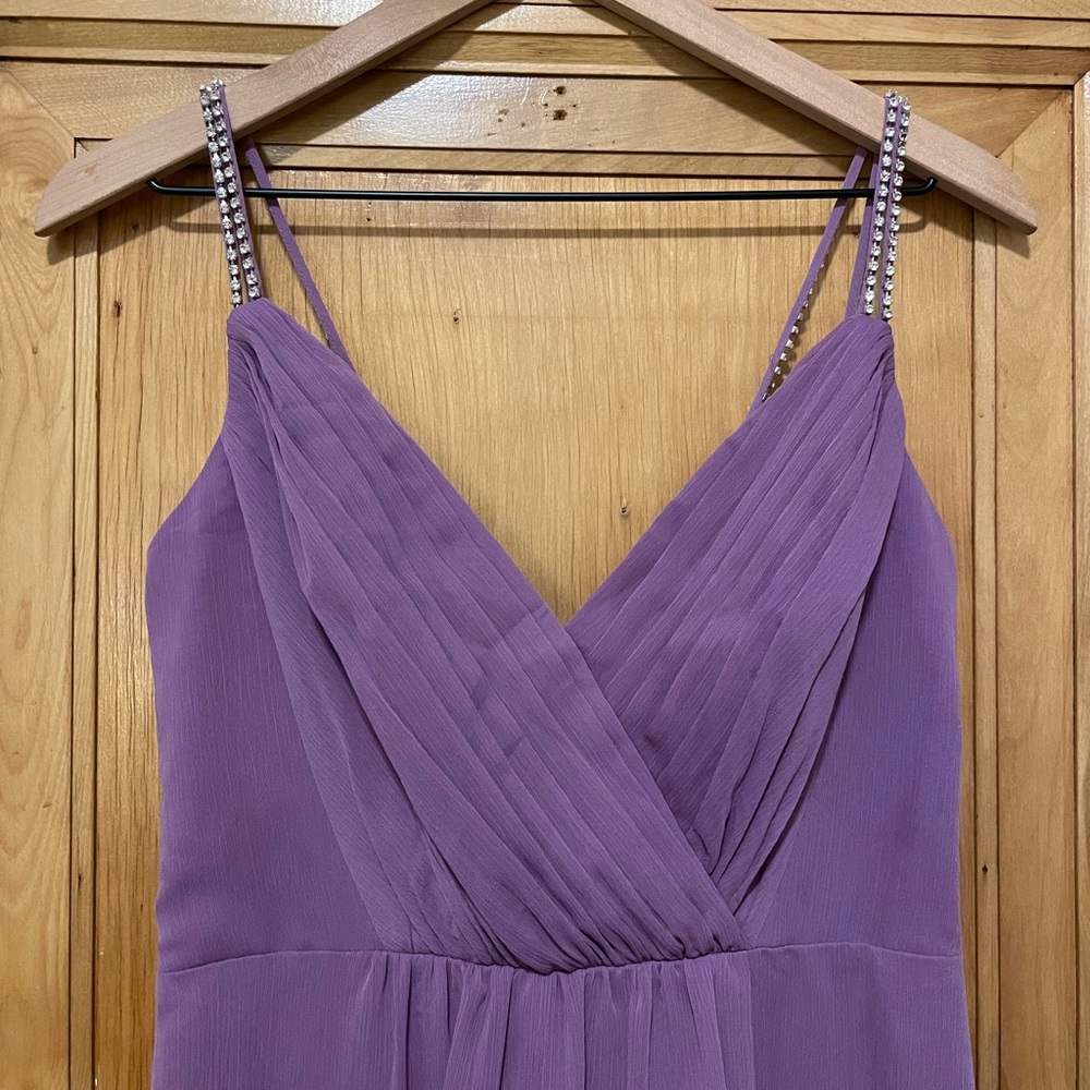 Chiffon Rhinestone Cross-back Strap Bridesmaid Dress - David’s Bridal